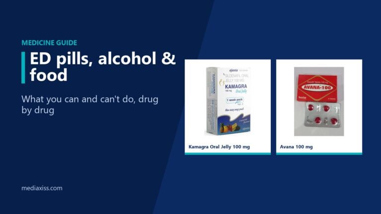 ED pills with alcohol and food: what you can and can’t do