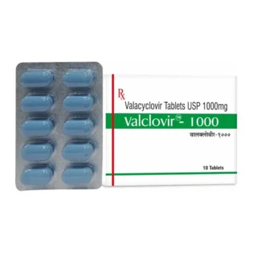 Valacyclovir 1000 mg Valacyclovir 1000 mg tablets pack and blister